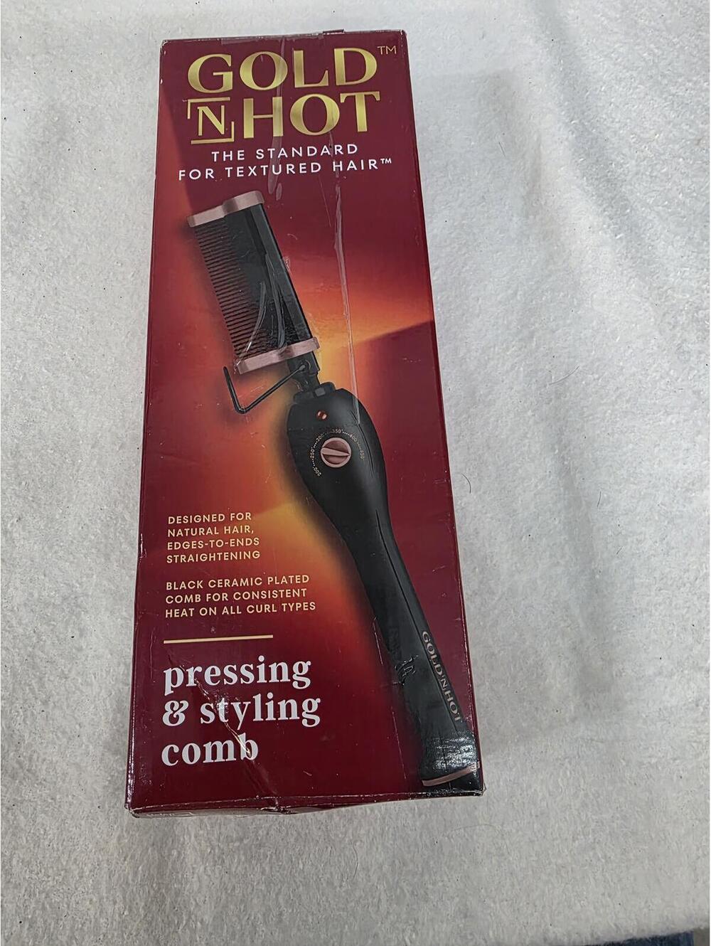 Gold N Hot Pressing & Styling Comb for Textured Hair